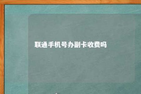 联通手机号办副卡收费吗